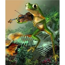 DIY Diamond Embroidery frog pulls the violin Full Square/round Diamond Painting Cross Stitch Kit  Mosaic Home Decor 2024 - buy cheap