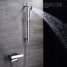 Conjunto de ducha termostática de baño, acabado en latón cromado, grifo de ducha montado en la pared con boquilla de ducha de mano 2024 - compra barato