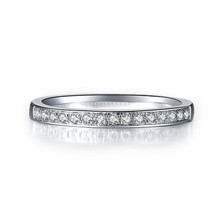 18k au750 ouro branco anel de banda de casamento meia eternidade diamante feminino anel de casamento vintage promessa jóias para o sexo feminino 2024 - compre barato