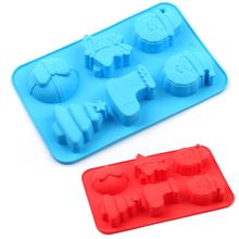 Silicone Cake Mold 6 Cavity Christmas Tree Old Man Shape DIY Baking Candy Soap Mould Jelly Pudding Chocolate Muffin Cups Hot 2024 - buy cheap