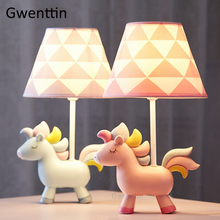 Cartoon Unicorn Table Lamps for Children's Room Kids Bedroom Bedside Lamp Modern Animal Led Stand Desk Light Fixtures Home Decor 2024 - buy cheap
