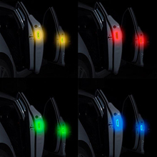 Tiras reflectantes fluorescentes para coche, pegatinas de advertencia impermeables, iluminación de seguridad para conducción nocturna, cintas luminosas de 9,3 cm x 2,5 cm, 4 Uds. 2024 - compra barato