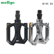 WELLGO Pedal M195 Aluminum Alloy MTB Bike Pedals 2DU Bearing Ultralight Pedal Mountain Bicycle Parts With Reflector 2024 - buy cheap