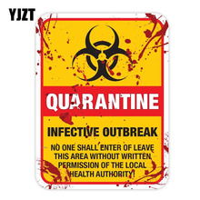 YJZT 15x20CM Funny ZOMBIE Warning Quarantine Infected Area Caution Retro-reflective Car Sticker Decals C1-8023 2024 - buy cheap