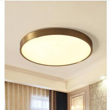 L ультра-тонкая Светодиодная потолочная лампа, лампа для комнаты, простая, современная, индивидуальная, креативная, лампа для гостиной, американская спальня, медная лампа 2024 - купить недорого