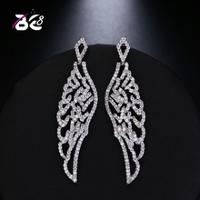 Be 8 NEW Elegant Design Feather Shaped Drop Earrings for Girl Evening Dinner Part Wedding Jewelry Luxury  E470 2024 - buy cheap