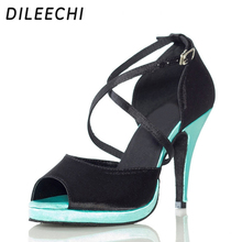 Sapatos de salto alto dileechi, 10cm, para dança de salão feminino, sapatos de salão de dança, salsa samba 2024 - compre barato