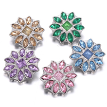 6pcs/lot Wholesale Snap Button Jewelry Crystal FLowers 18mm Snap Button for 18mm Snap bracelet for bracelets & bangles 2024 - buy cheap