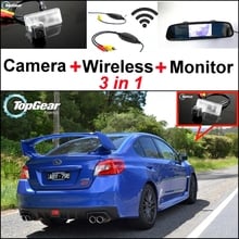 Câmera especial 3 em 1 + receptor sem fio + monitor de espelho, fácil diy, sistema de estacionamento de reserva para subaru wrx sti (wagon) 2024 - compre barato