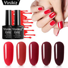 Yinikiz Новое поступление 8 мл винно-красная серия цветов Гель-лак для ногтей Дизайн ногтей маникюр отмачиваемый УФ светодиодный Гель-лак для ногтей 2024 - купить недорого
