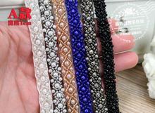 10 Yards Pretty Ivory Black Champagne Pearl Clothing Accessories DIY Craft Handmade Beading Lace Trim Lace Fabric 1cm Wholesale 2024 - buy cheap