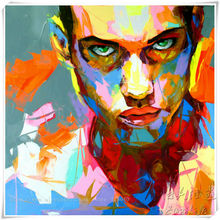 Paleta de retrato en lienzo de Francoise Nielly, pintura al óleo de cara de cuchillo, figuras de Impasto, cuadros de pared, mosaico de pared para sala de estar 2024 - compra barato