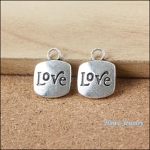 60 piezas Chapado en tono plateado "love" colgante adecuado para collares y colgantes accesorios de joyería DIY B030 2024 - compra barato