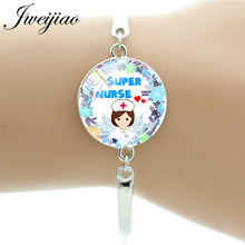 Jweijiao-pulseira da moda para enfermeiras, manter o calmo e a enfermeira, cabochão de vidro, bracelete diy, presente de joalheria nr13 2024 - compre barato