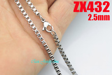 Цепочка Из Нержавеющей Стали ZX432 для мужчин и женщин, модное квадратное ожерелье с цепочками по бокам, ювелирные изделия, длина 2,5 мм, 20 шт. 2024 - купить недорого