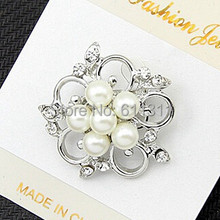 Bastante imitación perla y cristal flor hermosa plata Pasadores broche nupcial bouquet Broches 2024 - compra barato