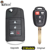 KEYECU for Toyota RAV4 Replacement Original/Modified Flip Remote Car Key Shell Case Fob 4 Button TOY43 Blade HYQ12BDM HYQ12BEL 2024 - buy cheap