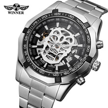 Luxury Forsining Top Brand Men Automatic Sport Watch 3d Skull Transparent Golden Stainless Steel Luminous Design Skeleton Clocks 2024 - buy cheap