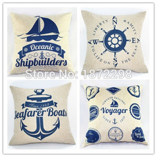 Free Shipping 160 Pattern Ocean Style 40/45/50/55/60cm Polyester Digital Print Cushion Cover  PCILPC-B-1-4 2024 - buy cheap
