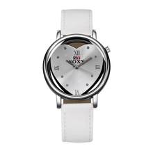 Soxy relógio de pulso de couro feminino, relógio estilo simples de quartzo com pulseira de couro para mulheres, design em coração e estiloso, novo, mais vendidos, 2020 2024 - compre barato