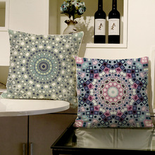 2018 Bohe Summer Mandala Home Decorative Lounge Pillow Cover Nordic Modern Geometric Colorful Buddism Cotton Linen Cushion Cover 2024 - buy cheap