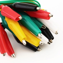 10 pçs/lote Jacaré Elétrica DIY Clipes de Teste Duplo-Ended Leads Jacaré Crocodilo Roach Clipe Jumper De Teste Fio Marca