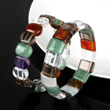 Kyszdl pulseira de cristal colorida, bracelete de cristal feminino natural colorido joia presente frete grátis 2024 - compre barato