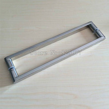 1Pair 304 Stainless steel square pipe handle polish chrome shower room glass door handle C-C: 400mm JF1252 2024 - buy cheap
