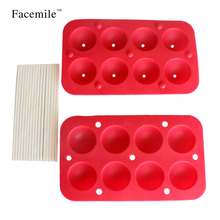 Silicone Lollipop Gift Party Cake Chocolate Cookie Pop Ice Lattice Mould Baking Tray with Stick 01104 2024 - buy cheap