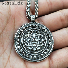 Nostalgia 1pcs Retro Tibet Spiritual Necklace Tibet Mandala YOGA pendant Necklace geometry amulet Religious jewelry 2024 - buy cheap