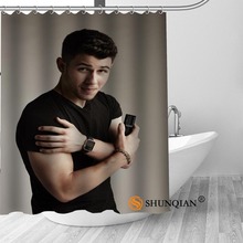 Custom Nick Jonas Polyester Fabric Printing Shower Curtain 12 Hooks For The Bathroom 3D Waterproof Bath Curtain 2024 - buy cheap