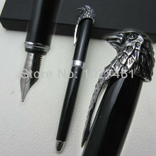Fuliwen Fountain Pen Black and American Bald Eagle Head Clip M Nib Pen with Gift Box F1022 2024 - buy cheap