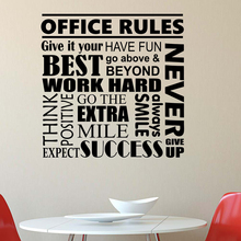 Office Rules Wall Decal Inspirational Quote Vinyl Sticker Work Poster Decor Removable Art Mural For Office Window Decor L879 2024 - buy cheap