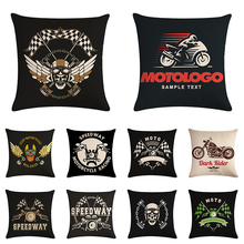 Linen Pillowcase Motor Speedway Dark RiderPillow Case Printing Cute Cartoon Cushion Cover Wholesale Dropshipping ZY1244 2024 - buy cheap