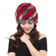 YWMQFUR winter fur hat Rabbit Fur Women Warm fashion Lady Beanie Hat Handmade knitted hat headwear gorro Caps girls fur cap H02 2024 - buy cheap