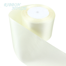 (25 ярдов/рулон) 3 "(75 мм) кремово-белые атласные ленты для свадебного украшения подарок рождественские ленты 2024 - купить недорого