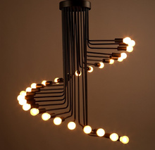 Espiral do vintage lustre palco luminária de iluminação da lâmpada do teto decoração para casa suspensão pingente luminária luz 2024 - compre barato