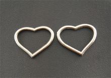 8 Uds. De conectores de plata y bronce con forma de corazón, Charm para pulsera, collar, fabricación de joyas, hecho a mano, A28/A146 2024 - compra barato