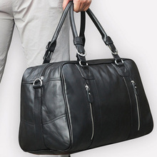 Мужская сумка для путешествий, Большая вместительная сумка из натуральной кожи, 16 дюймов, для ноутбука, для выходных, 2019, мужская деловая брендовая водонепроницаемая сумка 2024 - купить недорого