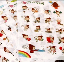 6pcs/lot  Korea Happy Girl series PVC sticker Set/hot selling decoration packing stickers/Kawaii 2024 - buy cheap