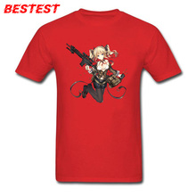 Anime T-shirt Sexy Gun Girl Print T Shirts Men Red Clothes 100% Cotton Tops Japan Style Tees Short Sleeve Casual Tshirt Fitness 2024 - buy cheap