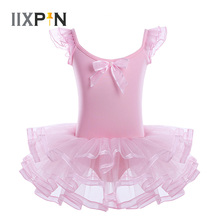 IIXPIN Girls Ballet Dance Dress Cotton Mesh Ruffled Sleeves Gymnastics Leotard Ballet Tutu Dress Kids Ballerina Dance Costumes 2024 - buy cheap