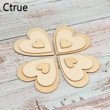 30pcs 10CM 8cm 3cm Love Wooden Heart Scrapbooking Hobby DIY Craft Photo Props rustic wood wedding decorations table decoration 2024 - buy cheap