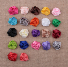 Yundfly 5pcs Flat Back Mini Ribbon Rose Flower Accessories Handmade Rolled Rosettes for Hair Clip DIY Headwear 2024 - buy cheap
