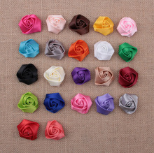 Yundfly-Mini lazo rosa de espalda plana, accesorios hechos a mano, Rosettes enrollados para pinza de pelo, sombreros DIY 2024 - compra barato