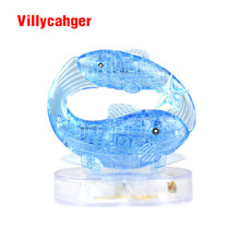 Free shipping 3D Puzzle with Flash Light DIY Model Buliding Toy Home Decoration Constellation Series - Pisces 2024 - buy cheap