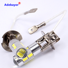 2 x H3 5630 Светодиодный 10 SMD авто лампа стоматологическая противотуманная фара Парковка сигнала головной светильник Светодиодные лампы 12V белый цвет; Бесплатная доставка 2024 - купить недорого