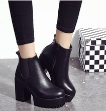 2018 inverno novas botas femininas moda couro do plutônio dedo do pé redondo tornozelo botas sexy rendas senhoras saltos altos sapatos de plataforma mulher tamanho 35-40 2024 - compre barato