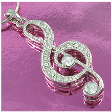 10pcs a lot fast selling fashion rhodium plated charming Treble clef music note necklace 2024 - buy cheap