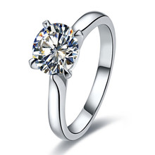 Anel de moissanite 6.5mm redondo, anel de platina com corte d cor sólida, 950 para joias de casamento com miçangas 2024 - compre barato